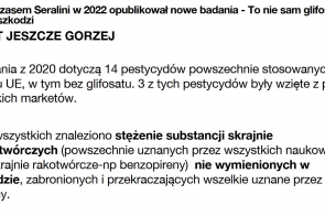 Tymczasem Seralini w 2022 opublikował nowe badania- to nie sam glifosat nam szkodzi 
