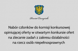 Nabór członków do komisji konkursowej opiniującej oferty w otwartym konkursie ofert na zlecanie zadań z zakresu działalności na rzecz osób niepełnosprawnych 