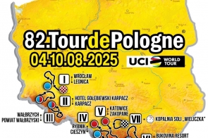 82. edycja wyścigu Tour de Pologne odbędzie się w dniach 4–10 sierpnia 2025 r. Trasa prowadzi przez południową Polskę – m.in. Wrocław, Karpacz, Cieszyn, Katowice, Zakopane i Bukowinę Tatrzańską.