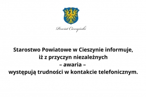 ograniczenia w obsłudze klientów starostwa. Awaria sieci energetycznej.