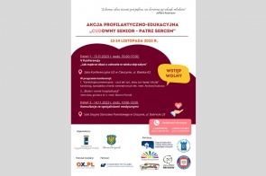 Zapraszamy Seniorów do udziału w Akcji Profilaktyczno-Edukacyjnej „CUDowny Senior – Patrz Sercem”