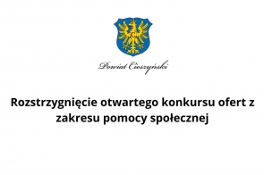 Rozstrzygnięcie otwartego konkursu ofert z zakresu pomocy społecznej