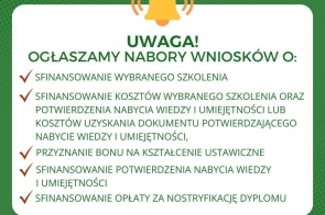 Plakat informujący o możiwościach dofinansowań