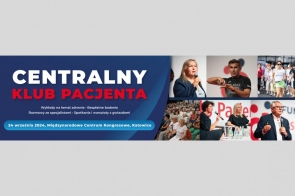 Plakat ze najważniejszymi informacjami o Centralnym Klubie Pacjenta.
