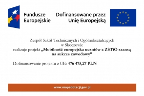 Projekt unijny z ZSTiO uzyskał dofinansowanie 