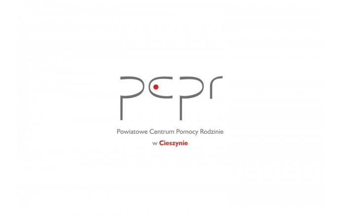 Na środku białego tła znajduje się logo PCPR.
