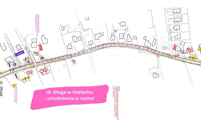 Ul. Długa w Hażlachu - utrudnienia w ruchu!