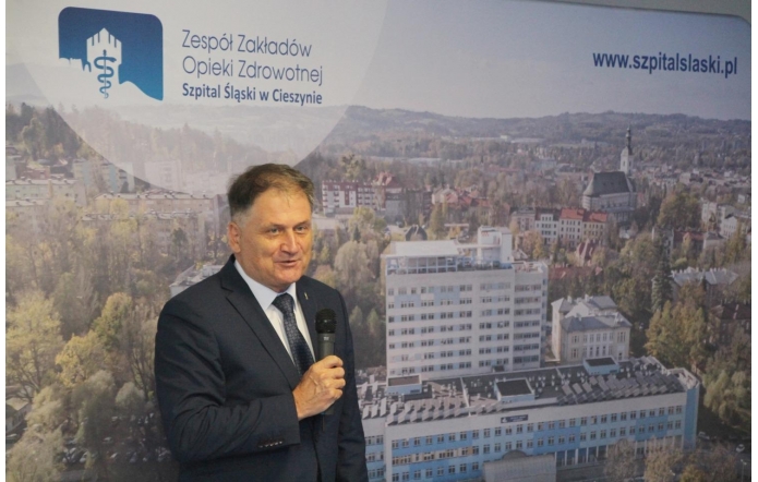 Na zdjęciu Dyrektor Szpitala Śląskiego w Cieszynie Czesław Płygawko 