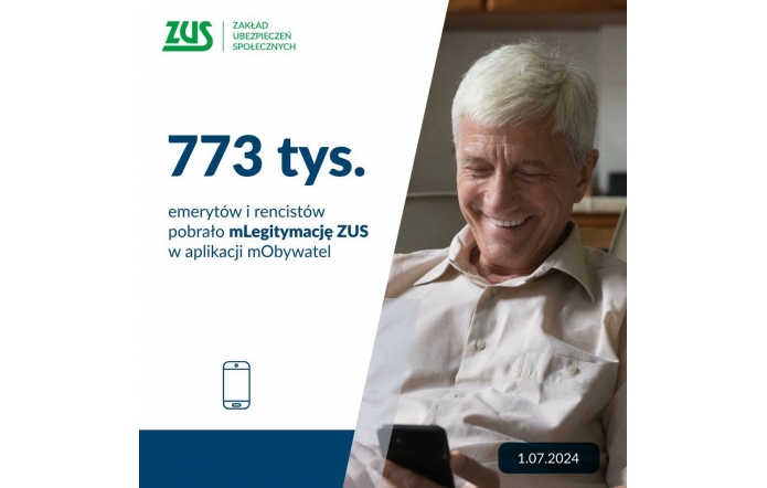  ZUS: 773 tys. emerytów i rencistów korzysta z mLegitymacji