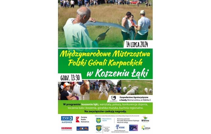 XVIII Międzynarodowe Mistrzostwa Polski Górali Karpackich w Koszeniu Łąki - plakat
